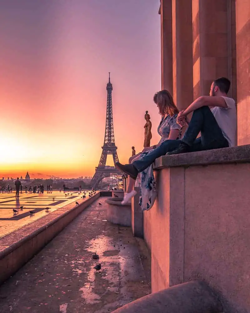 paris oct 2019 sunrise trocadero Eiffel tower