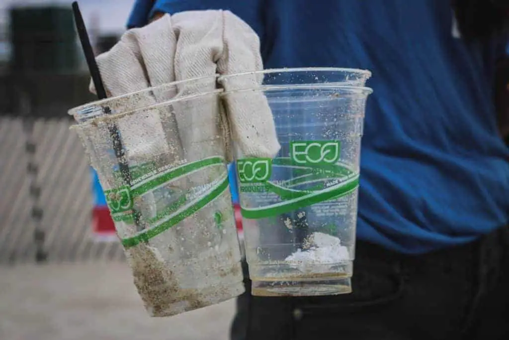 plastic straw cup pollution landfill trash