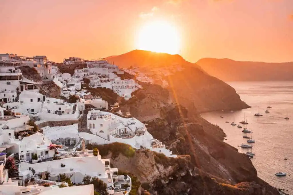 Oia Santorini 2 beautiful sunrises colab kriszti of she wanders abroad