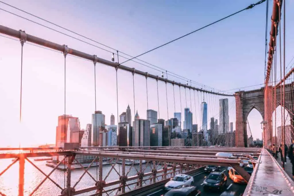 brooklyn bridge new york horizontal beaitufl sunrises collab landscape unsplash stock photo