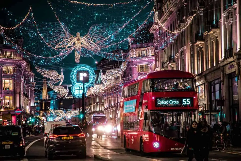 london at night lights bus double decker Leicester Square Theatre Tickets stock photo unsplash landscape horizontal