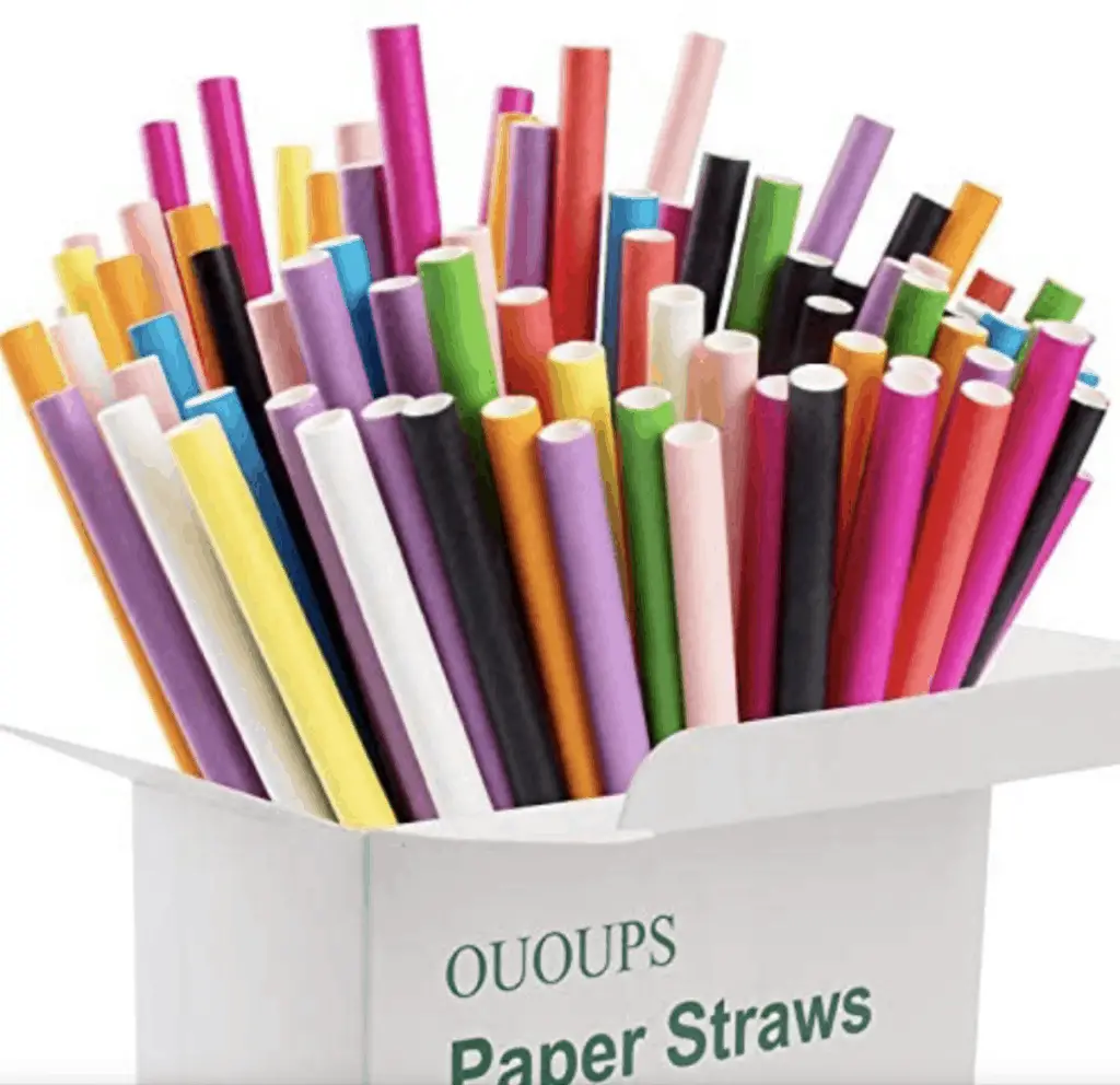 colorful and biodegradable paper straws