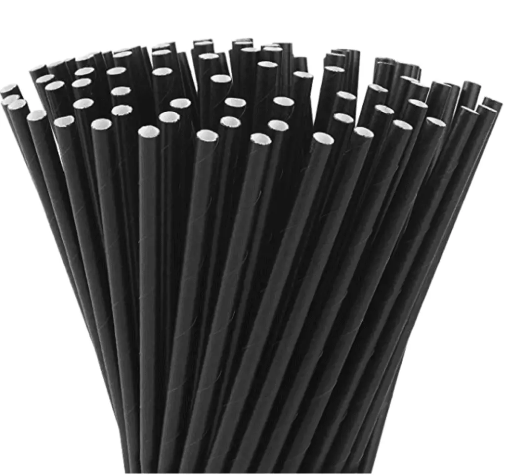 black biodegradable paper straws