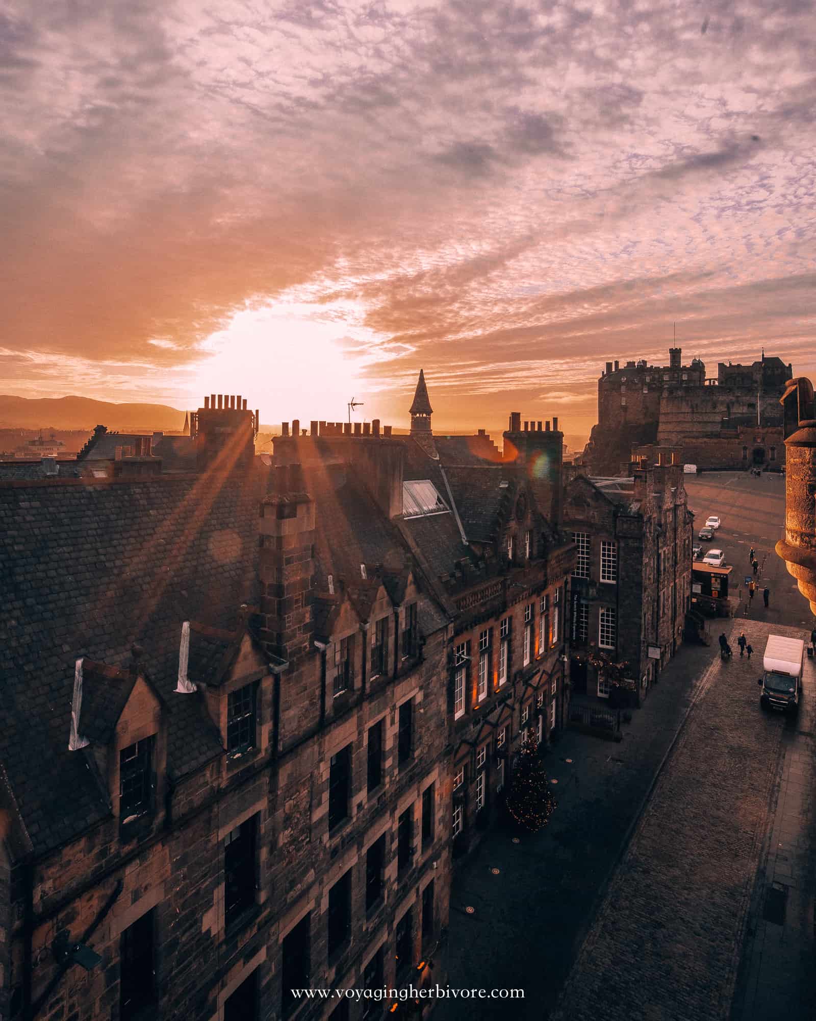 camera obscura rooftop at sunset edinburgh castle