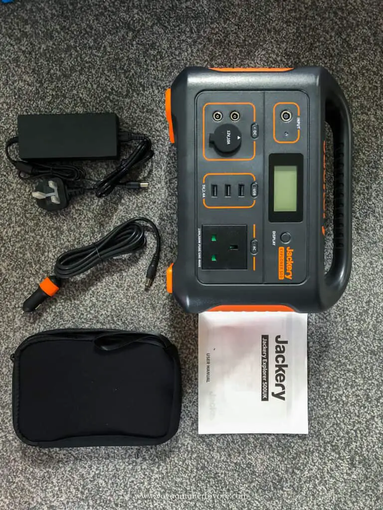 jackery explorer 500 uk review what's in the box