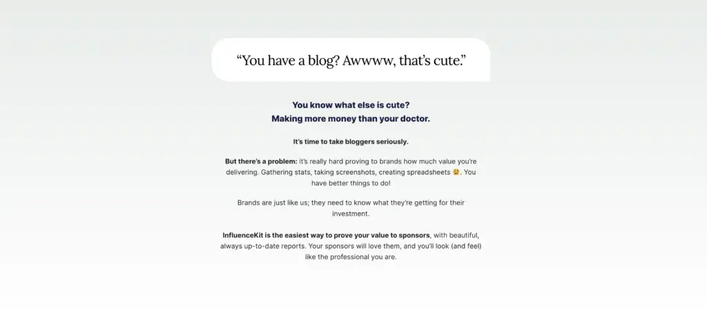 influence reporting tool reads "aww, you have a blog, that's cute and it's time to start taking bloggers seriously"