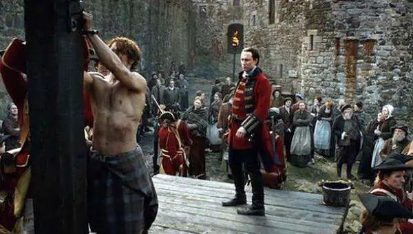 jamie from outlander gets whipped at scotland's blackness castle 